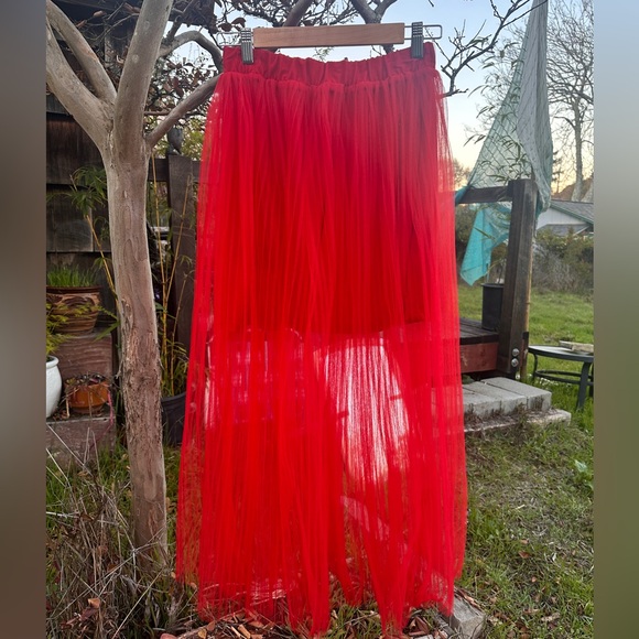 Red Tulle H&M Holiday Skirt - Picture 1 of 5